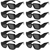 VZZNN 10 Pek Cermin Mata Hitam Wanita, Perlindungan 100% UV400, Cermin Mata Retro Bergaya, Set Cermi