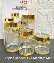 Toples set 4pcs Gelok lebaran Mahkota Mas / Decal / Kaca