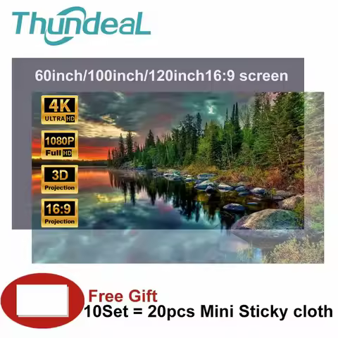 High Brightness Reflective Projector Screen 60 100 130 inch 16:9 Fabric Cloth Projection Screen for 
