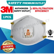 [ORIGINAL] 3M 8511 N95 Particulate Respirator (1 Piece) (Cool Flow Exhalation Valve, Comfortable) Me