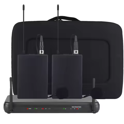 ERZHEN Professional UHF Dual Channel Wireless Vocal Microphone UHF System Kit Karaoke Stage Performa