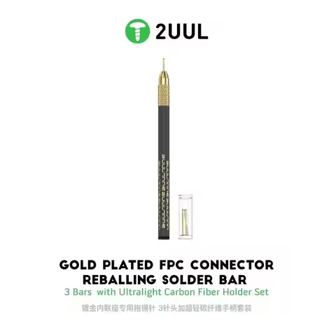 2UUL SC98 Tin Dragging Needle Gold Plated FPC Connector Reballing Bar Carbon Fiber Handle Phone FPC 
