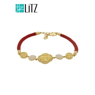 LITZ 999 (24K) Gold and Jade Bracelet 玉福手链 B010