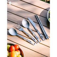 Pure Titanium Portable Knife Fork Spoon Tableware Set Chopsticks Knife Spoon Fork Picnic Eating Outd