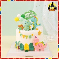 Safari Dinosaur Cake Decoration Animal Happy Birthday Cake Topper Dinosaur Jungle Card Topper 恐龙蛋糕摆件