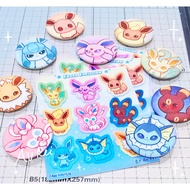 Eeveelution pokemon evolution eevee plushie phone charm sticker pin fan merch by au rei