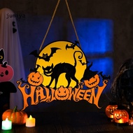 JY Fall Seasonal Door Sign, Halloween Wooden Hanging Sign, Moisture-Resistant Solid Wood for Indoor 