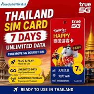 TrueMove Thailand SIM Card 7 Days Unlimited Data 4G/5G | 泰国7天无限流量上网卡 Tourist SIM Happy Card