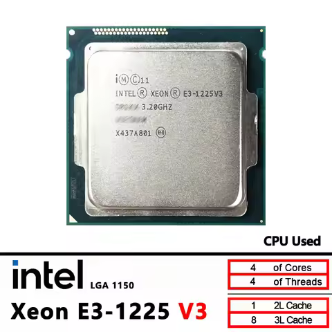 Intel Xeon E3 1225V3 E3 1225 V3 3,2 GHz Used Quad-Core Quad-Thread CPU 8M 84W LGA 1150