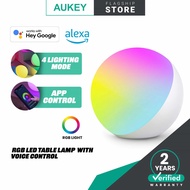 Lampu Meja LED AUKEY LT-T21 RGB dengan Kawalan Suara Rumah Pintar berfungsi dengan Alexa & Hey Googl