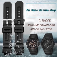 Suitable for AW-591/590/5230/282B AWG-M100/M101 G-7700/7710 watch straps, rubber watch accessories, 