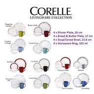 Corelle (4 person) Livingware Classic 16pcs / Set Pinggan Mangkuk Kaca Corelle