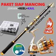 Promo Cod Set Alat Pancing Laut Joran 210 Reel Ef1000 Satu Set