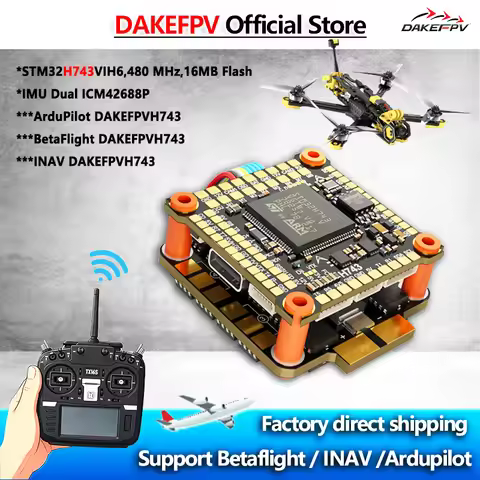 DAKEFPV H743 FC 6S 55A 8S 70A STACK 4IN1 Blheli_S Bluejay 8bit ESC H743 Support Betaflight Ardupilot