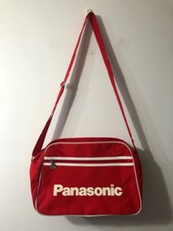 Vintage  老件 Panasonic  松下電器尼龍材質肩背包/鈄背包三個收納口袋