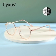 Cyxus 2in1 sunglasses anti-blue light glasses photochromic irregular polygonal frame fashion 8239