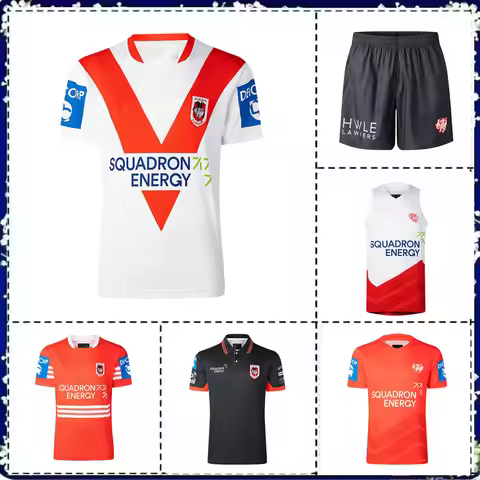 2026 ST GEORGE ILLAWARRA DRAGONS HOME RUGBY JERSEY 2026 DRAGONS MEN'S TRAINING SHIRT SINGLET SHORTS