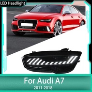 For Audi A7 S7 2011-2014 Upgrade New RS7 Full LED Headlight Streamlight Turn Signal Daytime Running 