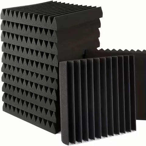 6pcs Sound Insulation panel 3D Triangular Groove Wall Sound Absorbing Foam For Studio Game Room Reco
