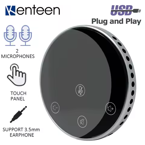 USB Conference Speaker Microphone Wired Touch Key Omni Mic Directional High Volume Pickup PnP For La