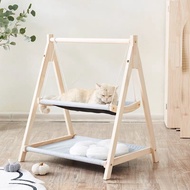 Wooden Double Cat Hammock Swing Bed】Cat Hammock Bed Cat Bed Cat Nest Hanging Cat House