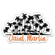 Squiddy Saint Martin Caribbean - Vinyl Sticker Decal for Phone, Laptop, Water Bottle (3" Wide)