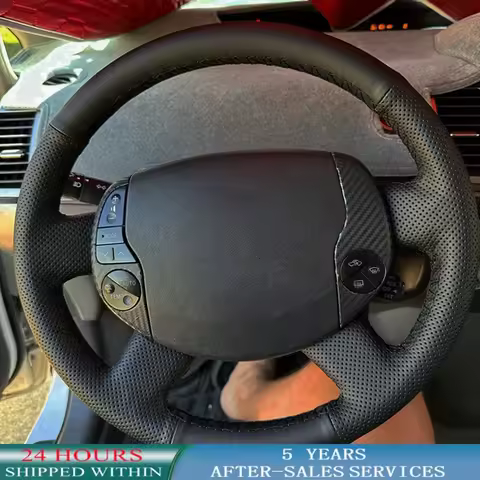 Customized Braid Car Steering Wheel Cover Anti-Slip Nappe Leather For Toyota Prius 20 XW20 Raum 2 20