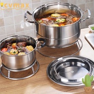 CYMX Pot Storage Rack, Bold Stainless Steel Cauldron,  Bilayer Rotundity Wok Stand Kitchen