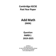 IGCSE Add Math (0606) Past Year Paper 2019-2025