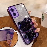 Casing OPPO Reno 7 5g oppo reno 7 4g phone case Softcase Silicone shockproof Cover new design glitter for girl with Cat holder clear cases sfktm01