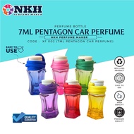 [ 1 PCS ] BOTOL KOSONG 7ML PENTAGON CAR PERFUME CAP KAYU / AIR FRESHENER ( XJ 002 )