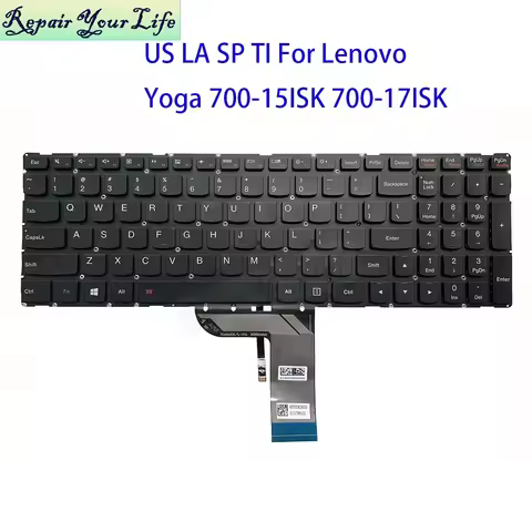 Thai US Latin Spain Keyboard Backlit For Lenovo Yoga 700-15ISK 700-17ISK 700-15 Spanish Laptop Backl