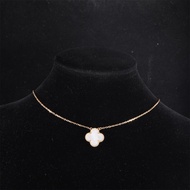 VAN CLEEF&ARPELS(梵克雅寶) Vintage Alhambra 中號單花項鏈 新扣 18K黃金/白貝母 項鏈 黃金