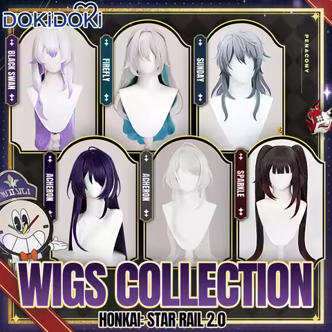 IN STOCK Black Swan Firefly Sparkle Acheron Sunday Feixiao Cosplay Wig Game Honkai:Star Rail Cosplay