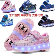 Xongt Flashing four wheel LED shoes youth heelys kasut roda budak perempuan detachable roller skates
