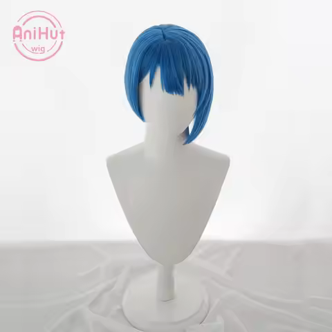 Kiritani Haruka Blue 32cm AniHut Cosplay Wig Project SEKAI COLORFUL STAGE! Heat Resistant Synthetic