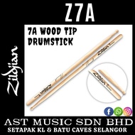 Zildjian Hickory Z7A Drumsticks 7A Wood Tip – Natural ( Z-7A / Z7a )