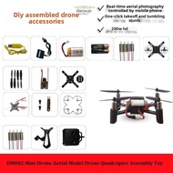 STARYSWAY DM002 Drone Aerial Model, Mini Plastic Drone Quadcopter Assembly Toy, Aircraft Accessories
