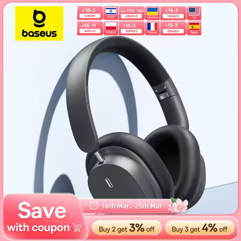 Baseus Bowie D05 Wireless Headphone Bluetooth 5.3 Earphone HIFI Level Headset 40mm Driver Foldable O