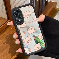 HP Casing OPPO A58 4G A78 4G A58 5G A78 5G A58x 5G A1x 5G A2x 5G Case Cat and Pig Pattern Casing HP 