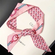 1 Piece Twilly Scarf for Bag New Horseshoe Chain Flower Tie Bag Handle Small Ribbon Ladies Twill Silk Scarf