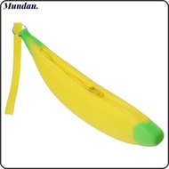 MUNDAN Banana Zero Wallet, 2.36*7.87 Inch Yellow Silicone Pen Bag, Multifunctional Silicone Banana S