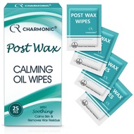 25 Pcs Post Wax Oil Wipes, Wax Remover for Skin Cleanser, After Wax Care Reduces Redness, Removes Re