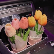[Car Tulip Bouquet] ins Style Car Center Console Decoration Influencer Car Interior Decoration Simul