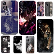 Case For Xiaomi Redmi Note 11 PRO PLUS+ 5G Global Case For Redmi Note 11S 5G Phone 6.6inch Back Cover black tpu case wolf cat tiger cute funny anime