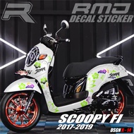 Decal Sticker Honda Scoopy Fi 2018-2020 Full Body - Stiker Scoopy Fi Fullbody Motif Bunga