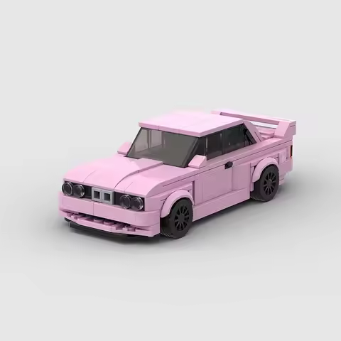 Technical Car City M3 E30 E36 E46 GTR 635CSi 850CSi Pink Block Racing Sports Car White M3 E30 Puzzle