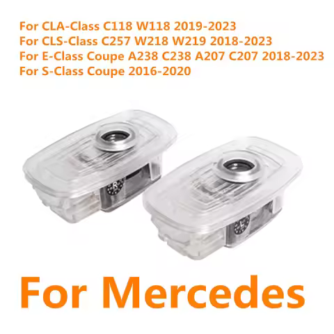 LED Car Door Logo Shadow Welcome Projector Light Accessories For Mercedes Benz CLA C118 W118 CLS C25
