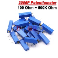 10PCS 3006P precision multi turn adjustable Potentiometer 1K 2K 5K 10K 20K 50K 100K 200K 500K 1M 100
