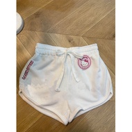 เสื้อยืดแขนสั้น Hello Kitty ผ้าฝ้ายแท้ ชุดกางเกงขาสั้นลายการ์ตูนน่ารัก สไตล์ญี่ปุ่น แขนสั้น คอกลม ทร